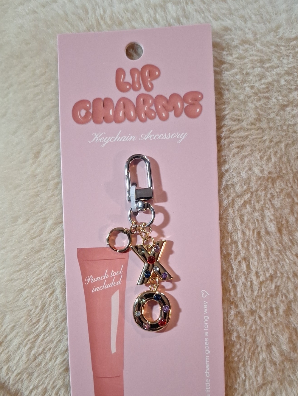 Pink XO Keychain Accessory For Lipbalm